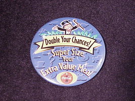 McDonald&#39;s Monopoly Game Double Your Chances Advertising Pinback Button, Pin - £7.00 GBP