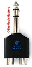 1/4&quot; Stereo TRRS Male Plug to Dual RCA Jacks (F) Audio Cable Cord Adapter VWLTW - £5.59 GBP