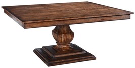 Dining Table Philippe Tuscan Italian Square Pedestal Base Rustic Pecan Wood - £2,764.45 GBP