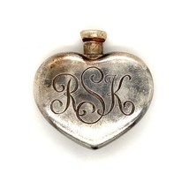 Vtg Signed 925 Tiffany &amp; Co. Sterling Engrave Letter RSK Heart Perfume Bottle - £118.55 GBP