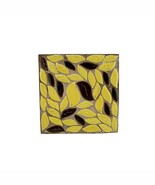 Vintage Mid-Century Yellow Brown Leaves Mosaic Tile Trivet Hot Plate Pot... - $6.80