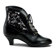 Vintage Pioneeer  Victorian Costume Granny Black Ankle Boots Shoes DAME0... - $92.75 CAD