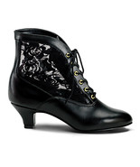 Vintage Pioneeer  Victorian Costume Granny Black Ankle Boots Shoes DAME0... - $92.72 CAD