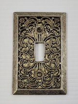 G6) Vintage Gold Tone Metal Reflective Film Light Switch Wall Plate Cover - $7.91