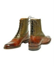  New Handmade Men&#39;s Leather ankle boots. Men boot , brown leather ankle boots 20 - £122.14 GBP
