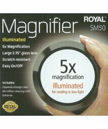 GLASS 5X MAGNIFIER LOUPE w 3 LED Lights illuminated LARGE 2 3/4&quot; Lens RO... - $90.31 CAD