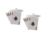 FOUR ACES CUFFLINKS 4 of a Kind Winning Hand Gambling Groom Wedding w GI... - $11.95