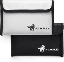 FLASLD Fireproof Money Bags, Fireproof Wallet Pouch, Small Safe Bag for ... - £17.83 GBP