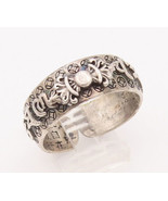 925 Sterling Silver Vintage Ring CHINESE Letters Carved Adjustable Sz 12... - $87.47 CAD