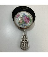Limoges 3.5” Long Hand Held Mirror &amp; Compact French Porcelain Floral Themed - $31.07 CAD