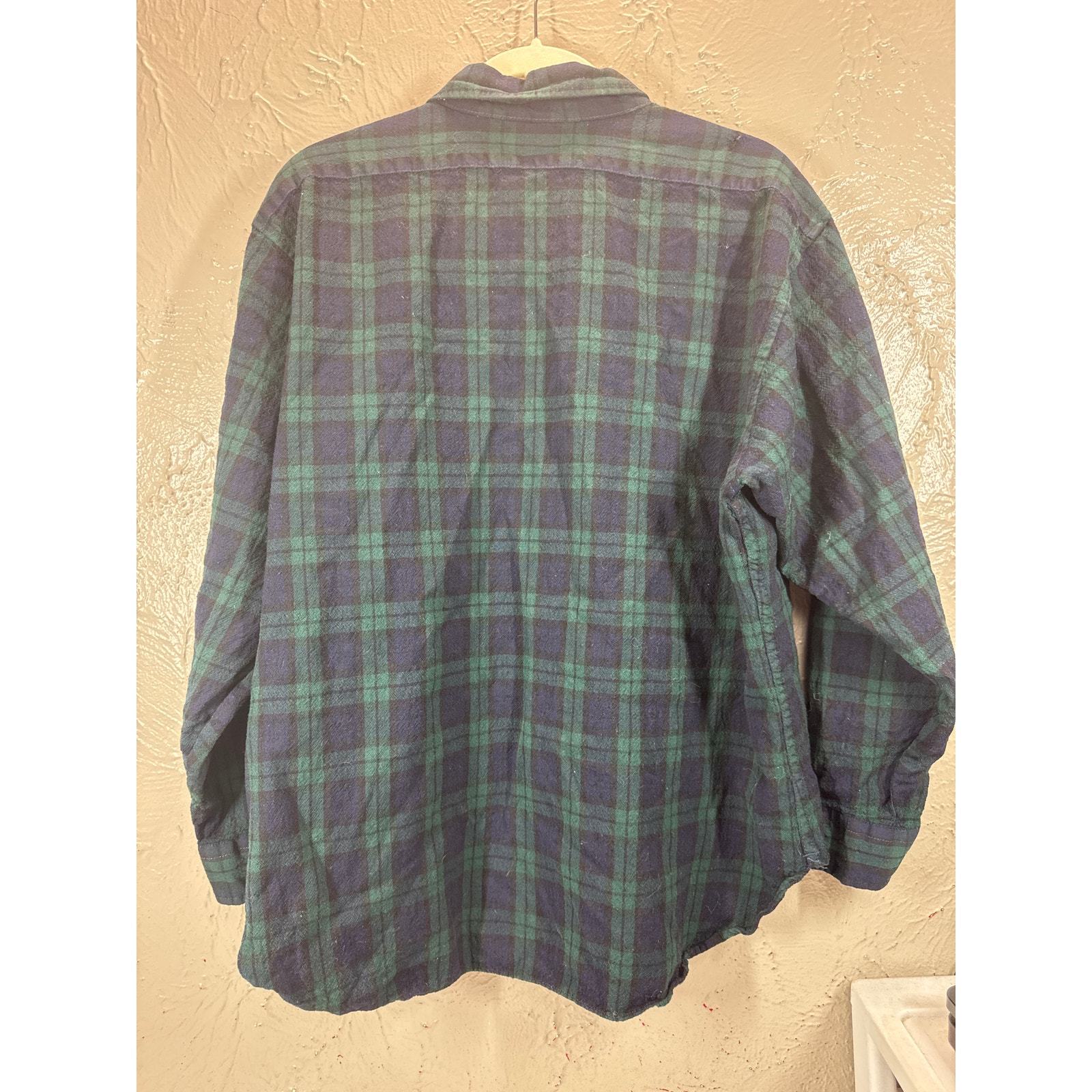 Vintage Pendleton Shirt 1980's Mens Green Blue Wool Tartan USA Made Size XXL Item image 2