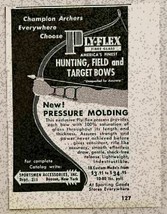 1956 Print Ad Ply-Flex Fibre Glass Hunting,Filed,Target Bows Beacon,NY - $10.21