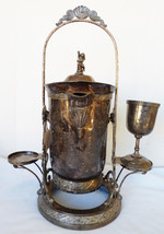 Antique Victorian Pelton Bros Silverplate Tipping Ice Water Pitcher Pot w Stand - £389.24 GBP