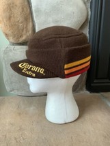 Corona Hat Knit Patrol Cap Brown Retro Three Stripe Excellent One Size - $29.65