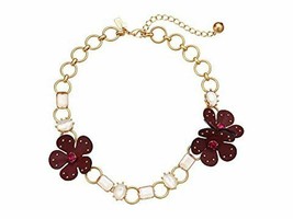 KATE SPADE NEW YORK BLOOMING BLING LEATHER FLOWER NECKLACE NWT - £63.21 GBP