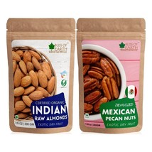 Organic &amp; Natural Almonds Badam &amp; Mexican Pecan Nuts Crunchy &amp; Tasty 200g - £20.87 GBP+
