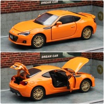 Orange 1/32 Subaru BRZ Toy Car JKM Diecast Alloy Racing Lighting Doors O... - £26.13 GBP