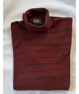 Polo, Ralph Lauren Long Sleeve Turtleneck Men&#39;s Large burgundy Green str... - $33.66 CAD