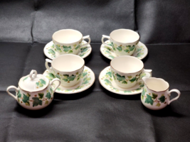 Nikko Casual Living GREENWOOD Cup, Saucer, Creamer &amp; Sugar - 11 Piece Set - MINT - £29.03 GBP