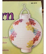 Nicole Crafts 8&quot; Paper Lantern Hanging Flowers Floral with Lightbulb and... - £13.37 GBP
