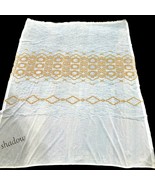 Vintage 70s Curtains Cream Tan BOHO 4 Panels 44x78 Embroidery Lace Voile... - £41.91 GBP