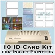 10 Id Card Kit - Laminator, Inkjet Teslin, Butterfly Pouches, And Holograms - - £82.82 GBP