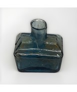 Antique Blue Burst Top Boat Glass Inkwell - $312.43 MXN