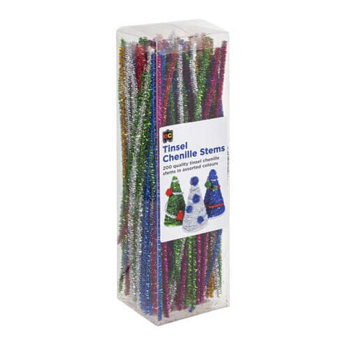 EC Chenille Stems 30cm 200pk - Tinsel - $41.17