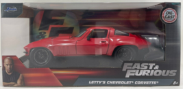 Jada - 98298 - Fast &amp; Furious - Letty&#39;s 1966 Chevy Corvette - Scale 1:24 - Red - £27.48 GBP