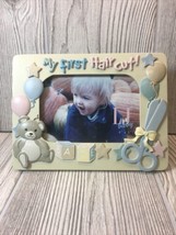 LJ Cute Picture Frame My First Hair Cut 4” X 6” Balloons Teddy Bears Babies Gift - £11.86 GBP
