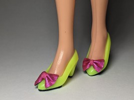 Jem And The Holograms Doll Compatible Handcrafted OOAK Shoes-Fluorescent Yellow - £15.98 GBP