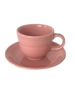Fiesta Homer Laughlin China Coffee Tea Cup and Saucer Pink Apricot Fiest... - $19.47 CAD