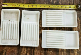 Lot Of 6 VINTAGE 1950s DENTAL MILK GLASS INSTRUMENT TRAYS #17 - £52.00 GBP