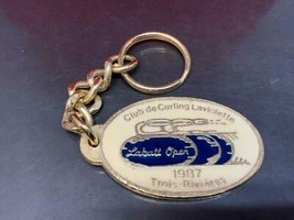 Vintage Keyring Club Curling Laviolette Keychain 1987 Labatt Open Porte-Clés - £6.88 GBP