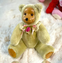 Robert Raikes Rosie Limited Ed Hand Signed Plush 11” Blonde Teddy Bear Wood Face - £22.86 GBP