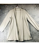 Eileen Fisher Organic Cotton Linen Blend Open Cardigan Chevron Gray Size... - £18.35 GBP