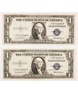 Plein De 2 Consécutives 1935-F Argent Certificat Étoile Billets Fr #1615... - $107.65 CAD
