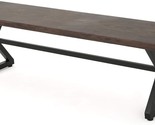 Rolando Outdoor Aluminum Dining Bench With Steel Frame, Brown/Black, By - £204.50 GBP