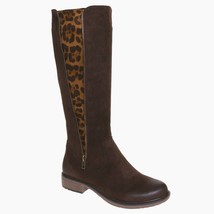 Dark Brown Leopard Print Zip Side Boots - £47.95 GBP