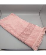 VTG Cannon Monticello Santa Cruz Towel Set Pink Sculpted Fringe USA - €12,74 EUR
