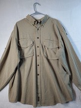 Woolrich Flannel Button Up Shirt Mens 2XL Tan Plaid  Collared - £17.04 GBP