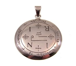 Solid 925 Sterling Silver Sigil of the Archangel Thavael Seal of Solomon Pendant - £42.92 GBP