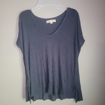 LOFT Womens Blue Linen Short Sleeve T Shirt Size Small - £11.67 GBP