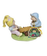 VINTAGE 1984 CABBAGE PATCH KIDS PORCELAIN FIGURINE GIRL + BABY ON TEETER... - £22.28 GBP