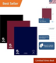 Premium Lefty Notebooks: College Ruled, 100 Sheets, 3-Pack for Smooth Wr... - $36.00