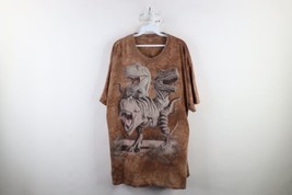 Vtg Y2K Streetwear Mens XL Distressed Acid Wash Dinosaurs Short Sleeve T-Shirt - £29.56 GBP