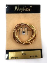 VTG Napier Signed Gold Tone Circle Pin Brooch NOS NOC - $285.35 MXN