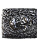 Men&#39;s Alligator Leather Wallet Bifold Us Black Backbone Money Card Photo... - £54.15 GBP