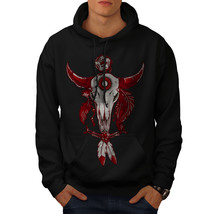 Indian Buffalo Skull Sweatshirt Hoody Feather Men Hoodie - £16.77 GBP