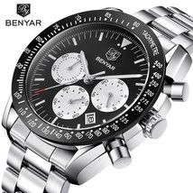 Benyar Men&#39;s Luxury Fashion Watch: Waterproof Sports Timepiece Stainless... - $49.99